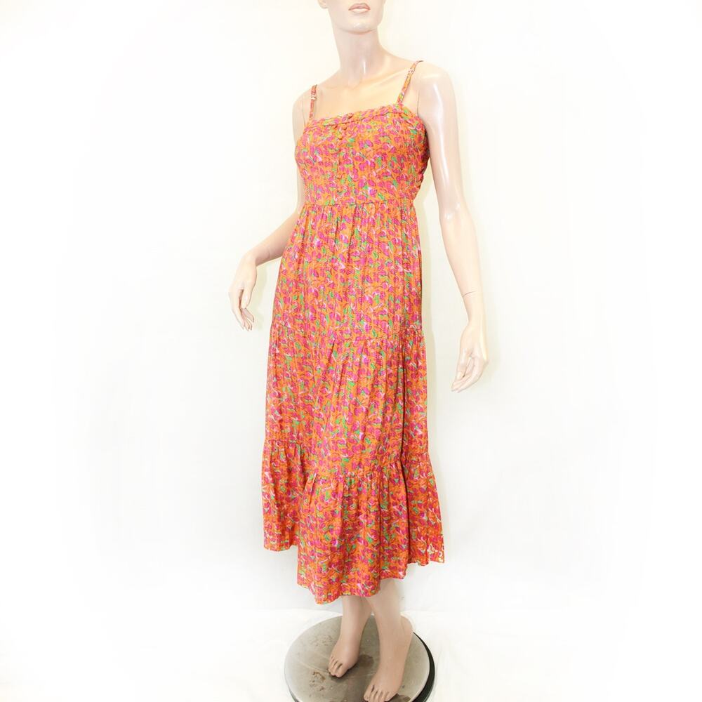 Frnch Fruch Paris floral garden party dress country coastal peasant dress Medium